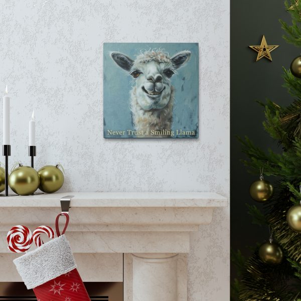 Never Trust a Smiling Llama Canvas Art Print