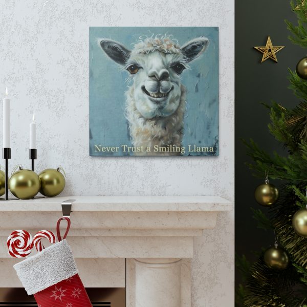 Never Trust a Smiling Llama Canvas Art Print