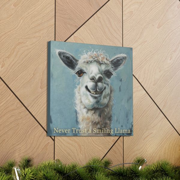 Never Trust a Smiling Llama Canvas Art Print