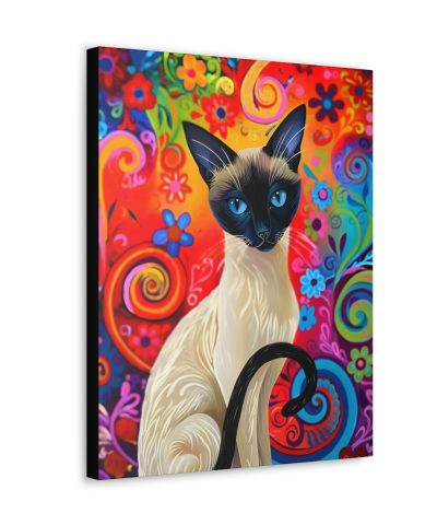 60’s Psychedelic Siamese Cat Canvas Art Print