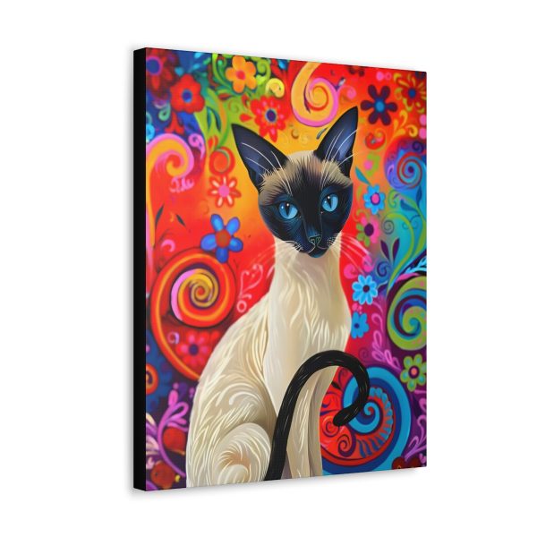 60’s Psychedelic Siamese Cat Canvas Art Print