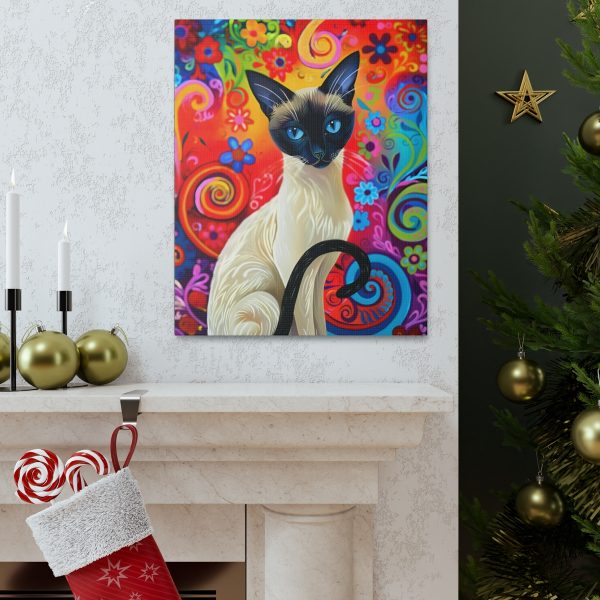 60’s Psychedelic Siamese Cat Canvas Art Print