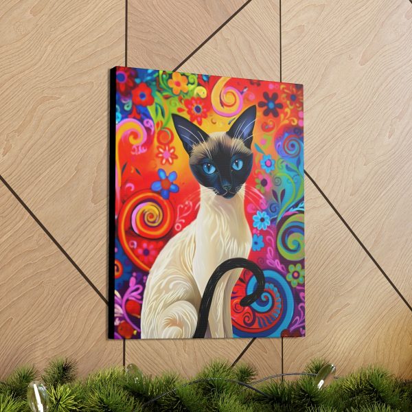 60’s Psychedelic Siamese Cat Canvas Art Print