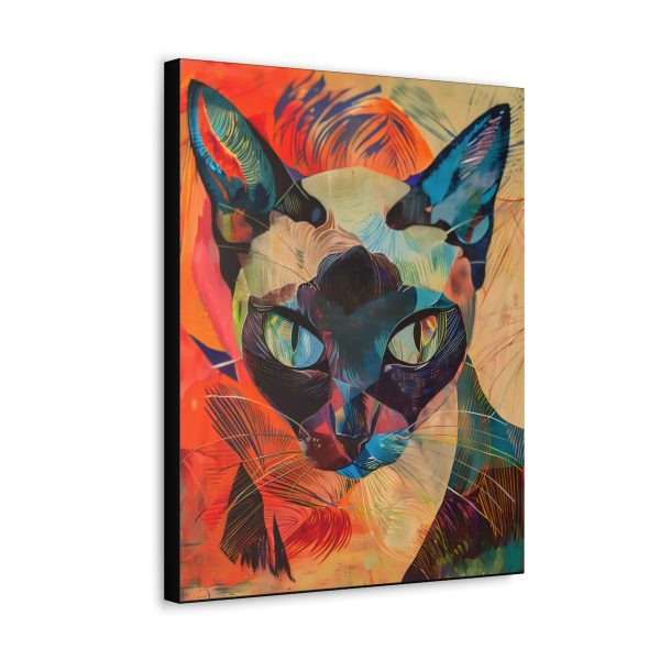 Abstract Siamese Cat Canvas Art Print