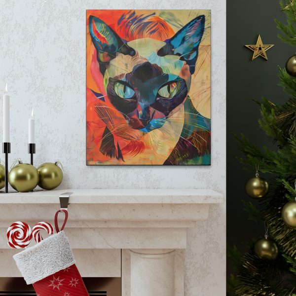 Abstract Siamese Cat Canvas Art Print