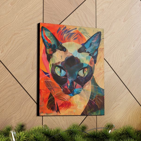 Abstract Siamese Cat Canvas Art Print