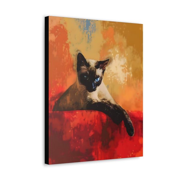 Siamese Cat Lounging Canvas Art Print