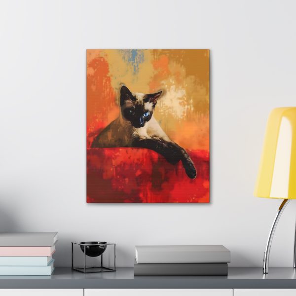 Siamese Cat Lounging Canvas Art Print