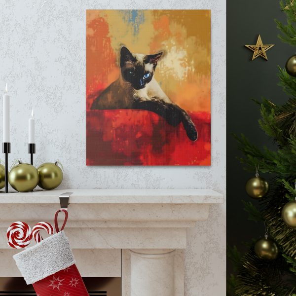 Siamese Cat Lounging Canvas Art Print