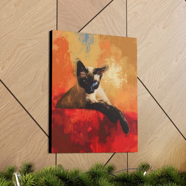 Siamese Cat Lounging Canvas Art Print