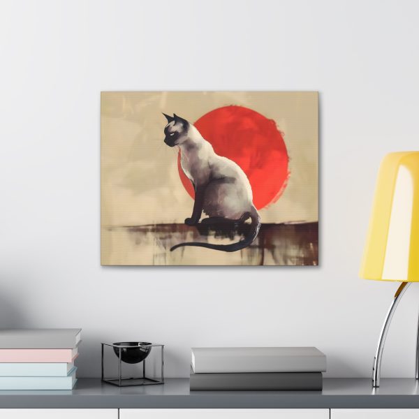 Rising Sun Siamese Cat Canvas Art Print