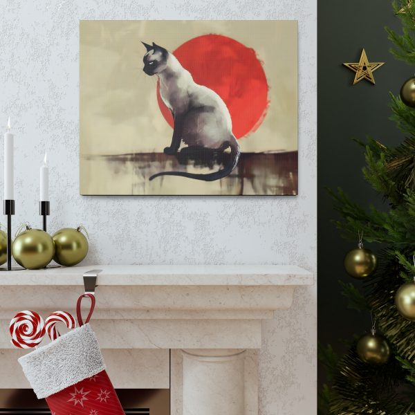 Rising Sun Siamese Cat Canvas Art Print