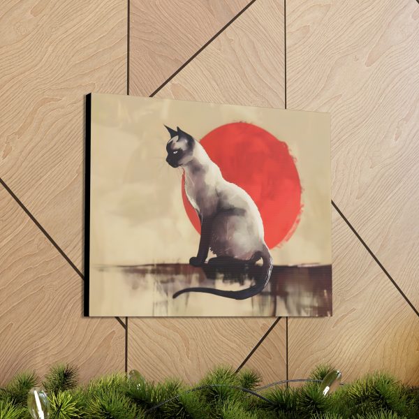 Rising Sun Siamese Cat Canvas Art Print