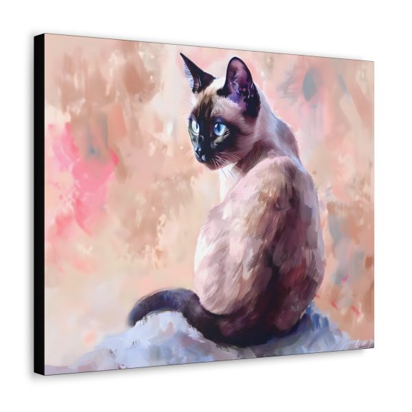 Curious Siamese Cat Canvas Art Print