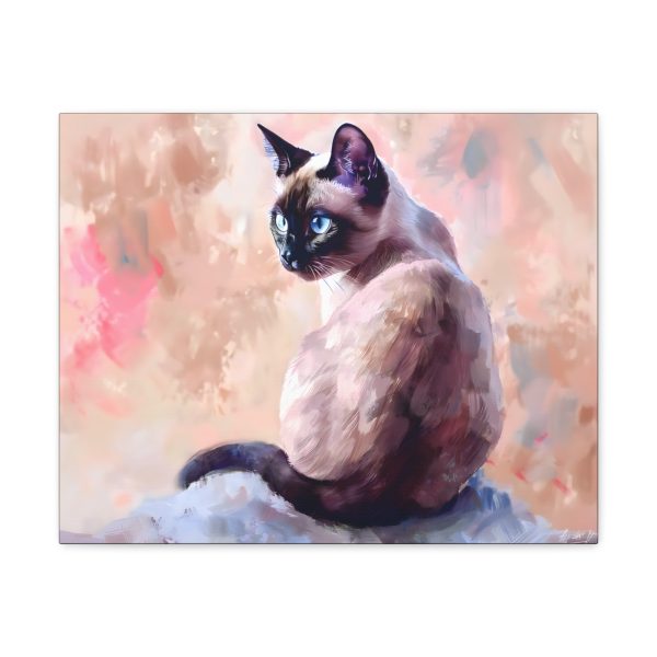 Curious Siamese Cat Canvas Art Print