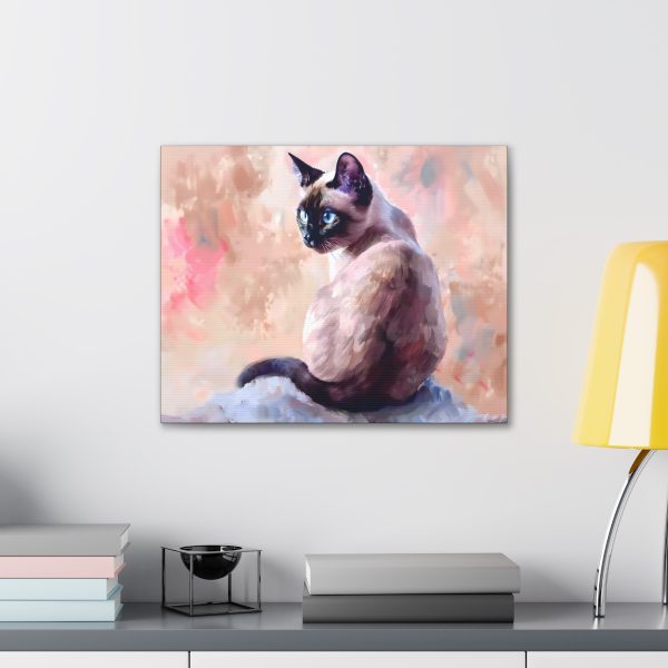 Curious Siamese Cat Canvas Art Print