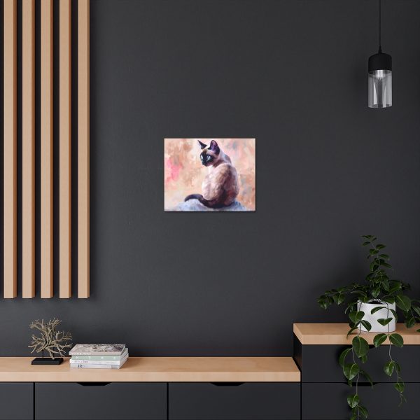 Curious Siamese Cat Canvas Art Print