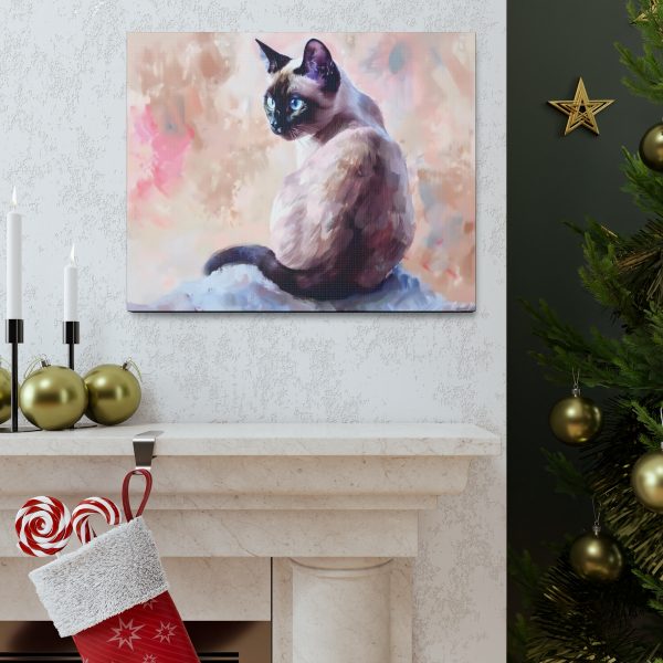 Curious Siamese Cat Canvas Art Print