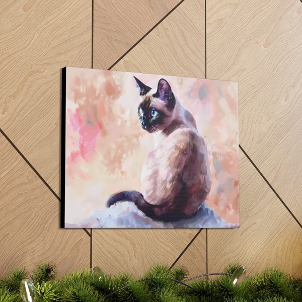 Curious Siamese Cat Canvas Art Print