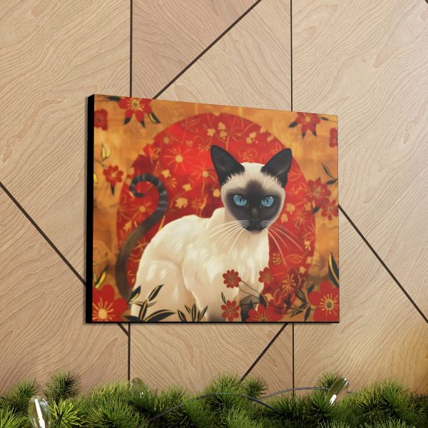 Asian Siamese Cat Canvas Art Print