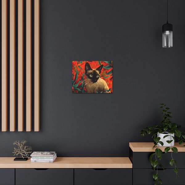 Art Nouveau Style Siamese Cat Canvas Art Print