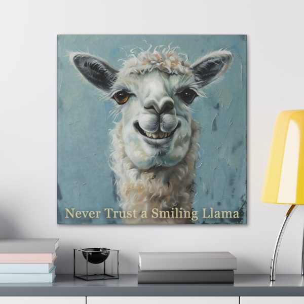 Never Trust a Smiling Llama Canvas Art Print