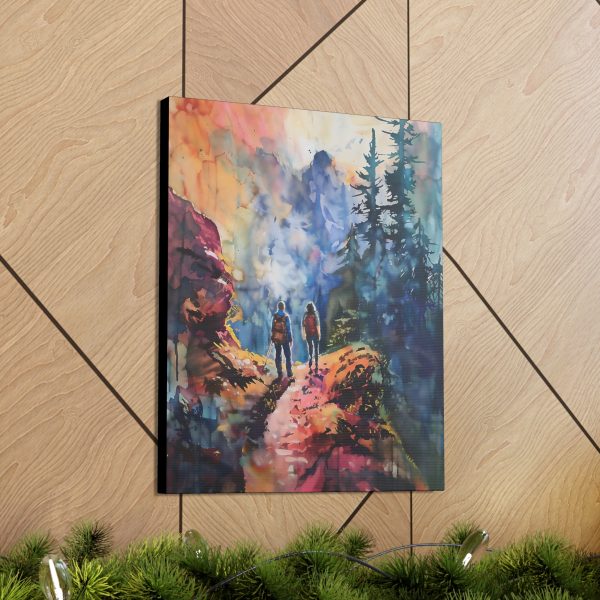 Hiking on the Mountain Trail Canvas Art Print