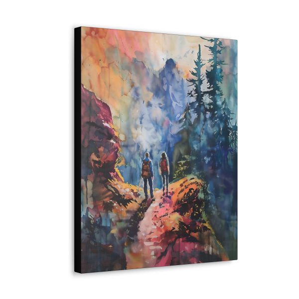 Hiking on the Mountain Trail Canvas Art Print