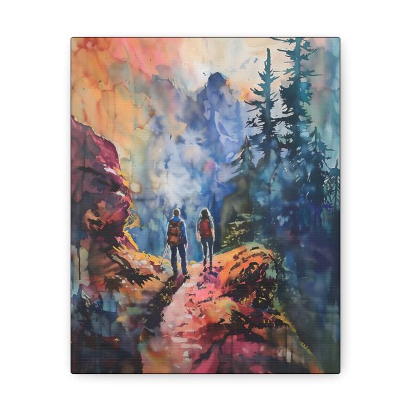 Hiking on the Mountain Trail Canvas Art Print