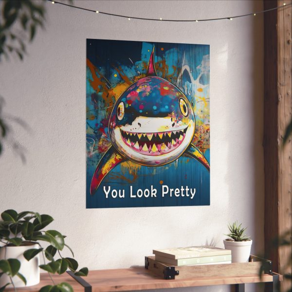 Shark Wall Art Print – “You Look Pretty” – Funny Humorous Humor Print for Ocean Life Enthusiasts