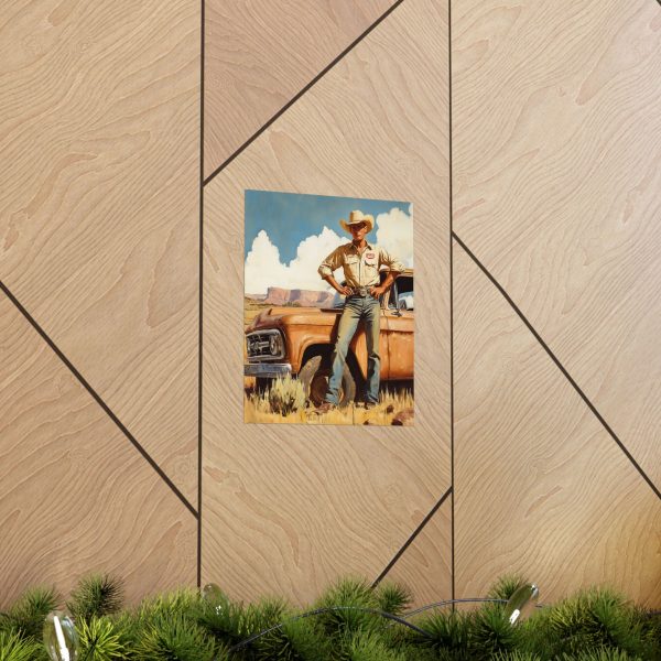 Cowboy with His Old Workhorse Wall Art Print – Western Decor 9″x 11″ Artwork