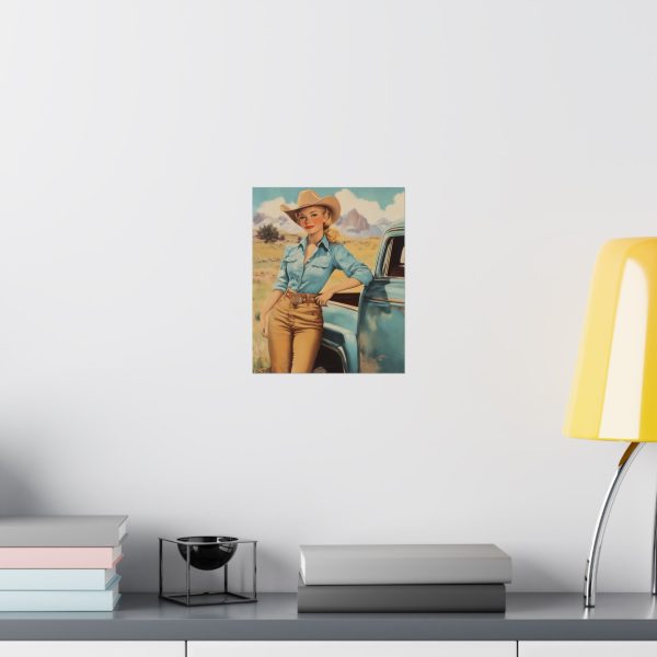 Cowgirl with Her Old Workhorse Wall Art Print – Western Decor 9″x 11″ Artwork