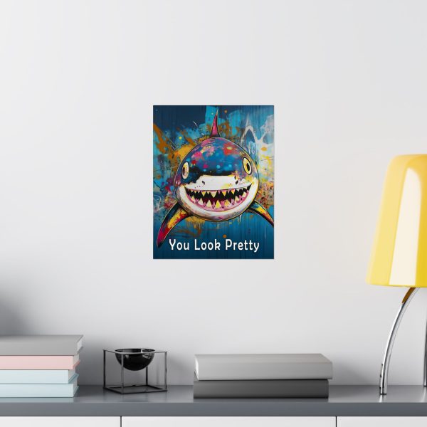 Shark Wall Art Print – “You Look Pretty” – Funny Humorous Humor Print for Ocean Life Enthusiasts