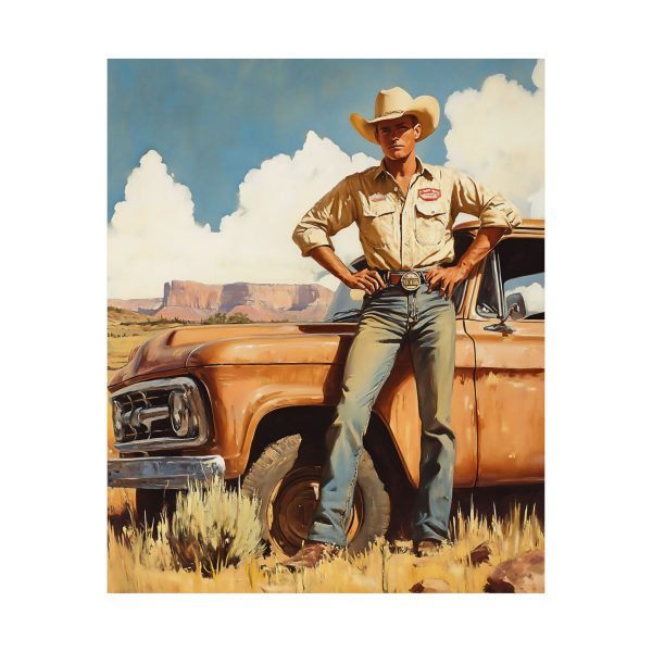 Cowboy with His Old Workhorse Wall Art Print – Western Decor 9″x 11″ Artwork