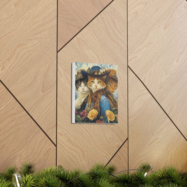 Three Amigos Cats – Cowboy & Cowgirl Canvas Wall Art Print – Southwestern & Western Home Decor – Coastal Aesthetic