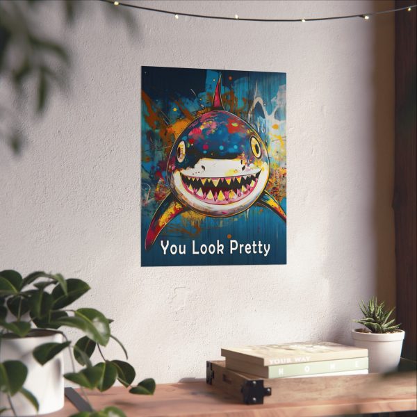 Shark Wall Art Print – “You Look Pretty” – Funny Humorous Humor Print for Ocean Life Enthusiasts