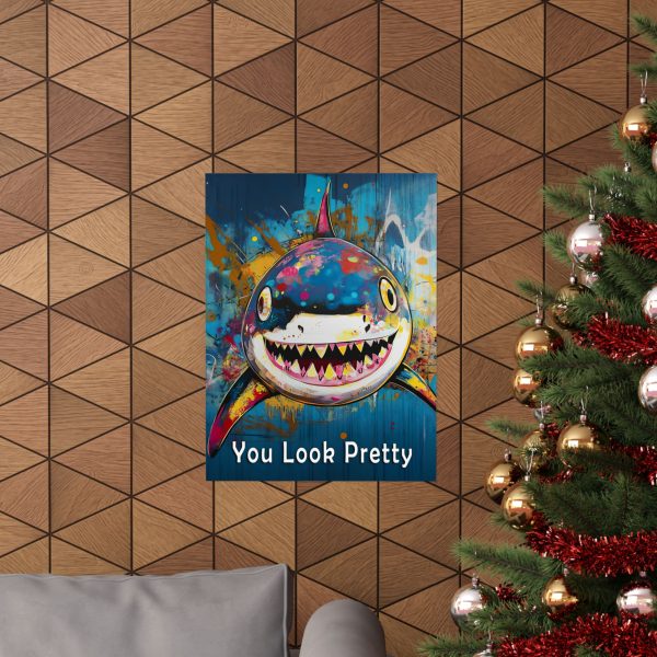 Shark Wall Art Print – “You Look Pretty” – Funny Humorous Humor Print for Ocean Life Enthusiasts