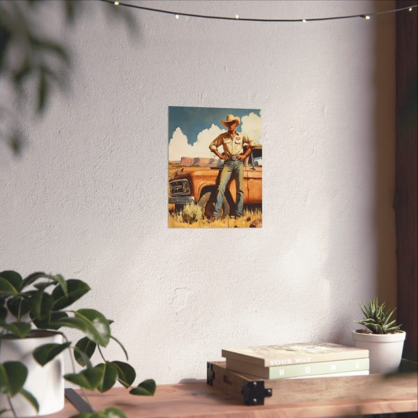 Cowboy with His Old Workhorse Wall Art Print – Western Decor 9″x 11″ Artwork