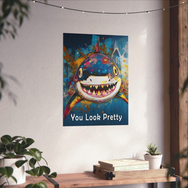 Shark Wall Art Print – “You Look Pretty” – Funny Humorous Humor Print for Ocean Life Enthusiasts