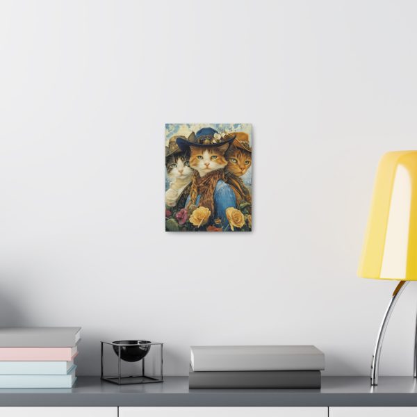 Three Amigos Cats – Cowboy & Cowgirl Canvas Wall Art Print – Southwestern & Western Home Decor – Coastal Aesthetic