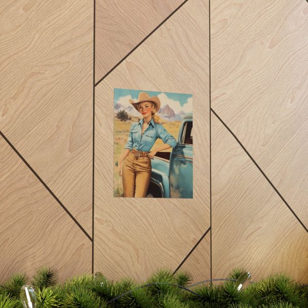 Cowgirl with Her Old Workhorse Wall Art Print – Western Decor 9″x 11″ Artwork