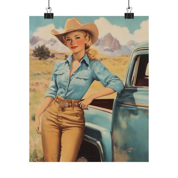 Cowgirl with Her Old Workhorse Wall Art Print – Western Decor 9″x 11″ Artwork