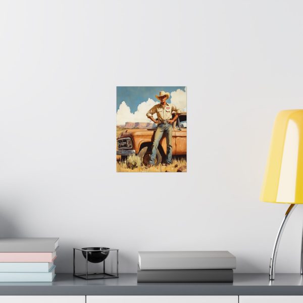 Cowboy with His Old Workhorse Wall Art Print – Western Decor 9″x 11″ Artwork