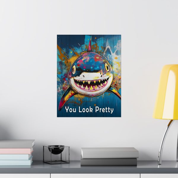 Shark Wall Art Print – “You Look Pretty” – Funny Humorous Humor Print for Ocean Life Enthusiasts