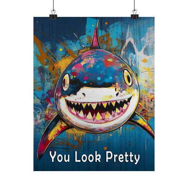 Shark Wall Art Print – “You Look Pretty” – Funny Humorous Humor Print for Ocean Life Enthusiasts