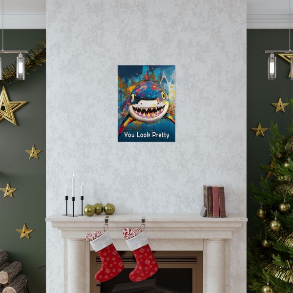 Shark Wall Art Print – “You Look Pretty” – Funny Humorous Humor Print for Ocean Life Enthusiasts