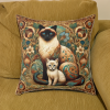 Siamese Cat and Kitten Pillow