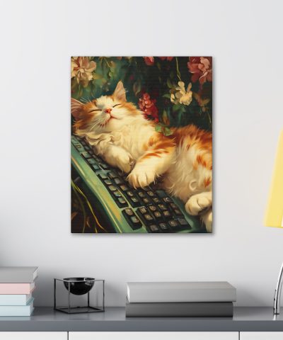 Cat Bed – Humorous Cat Canvas Wall Art Print – Funny Cat Memes as Art Prints Make Great Gifts!