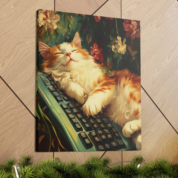 Cat Bed – Humorous Cat Canvas Wall Art Print – Funny Cat Memes as Art Prints Make Great Gifts!