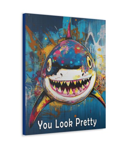 Shark Canvas Wall Art Print – “You Look Pretty” – Funny Humorous Humor Print for Ocean Life Enthusiasts